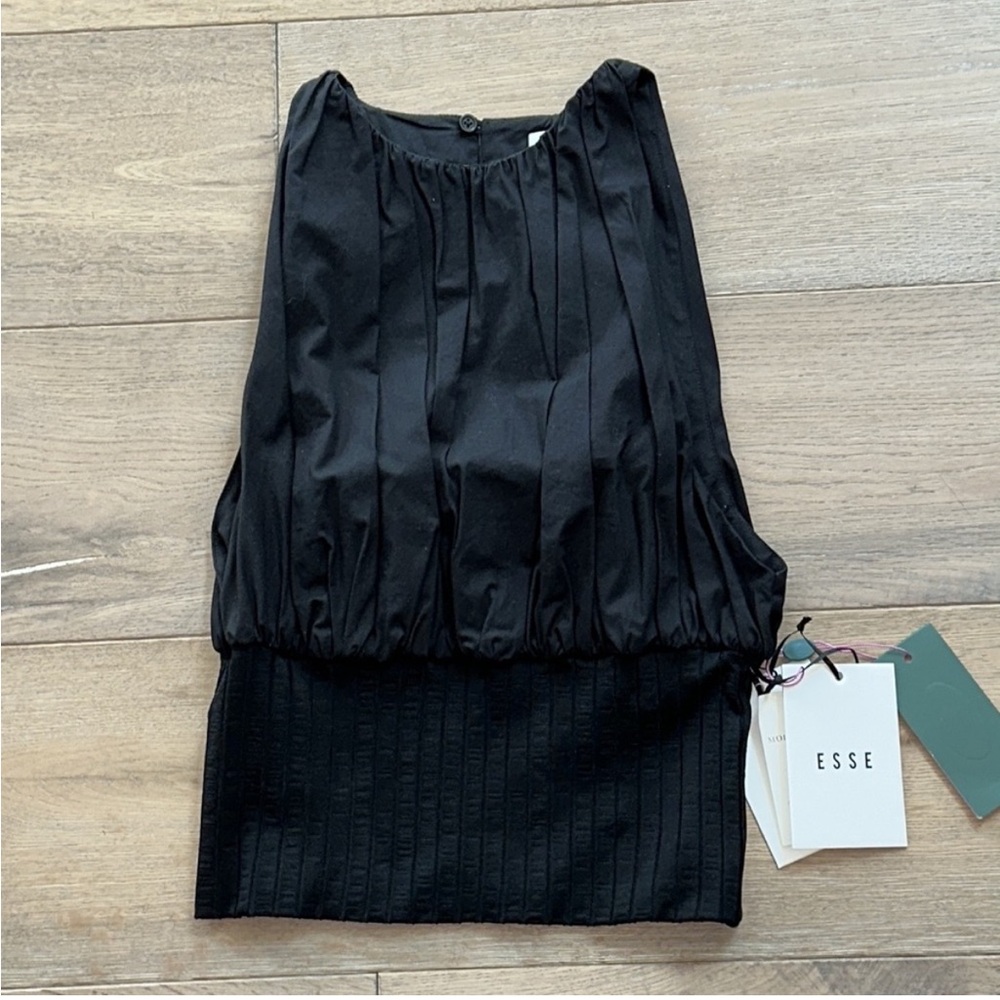 Esse Studios Jersey labeled cotton poplin top NWT